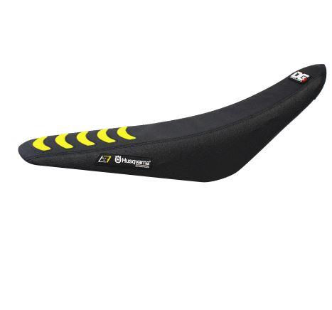 BLACKBIRD DOUBLE GRIP 3 BLK/YEL SEAT COVER HUSQVARNA TE/FE 14-16, FC/TC 14-15