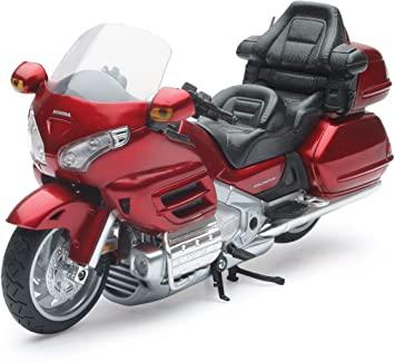 NEWRAY DIE CAST MODEL HONDA GL1800 GOLDWING, RED AND BLACK, SCALE 1:12