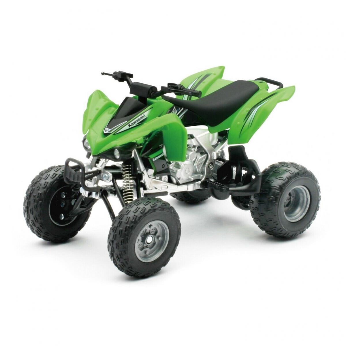 NEWRAY DIE CAST MODEL KAWASAKI KFX450R 2012, GREEN AND BLACK, SCALE 1:12