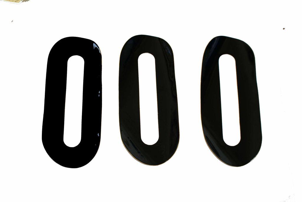 0 THICK BLACK DECAL 8" [x3]