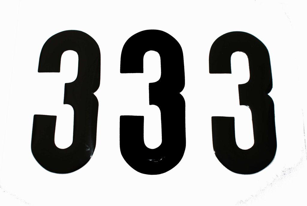 3 THICK BLACK DECAL 8" [x3]