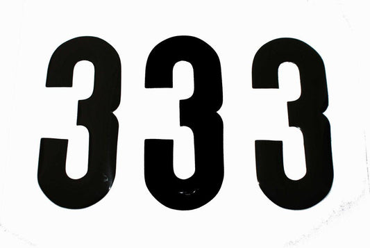 3 THICK BLACK DECAL 8" [x3]