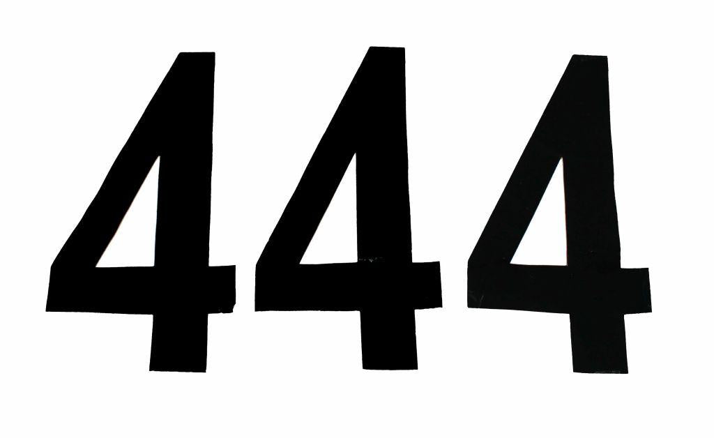 4 THICK BLACK DECAL 8" [x3]