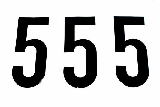 5 THICK BLACK DECAL 8" [x3]