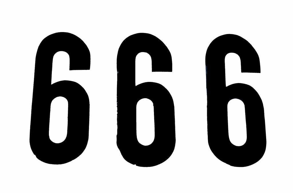 6 THICK BLACK DECAL 8" [x3]