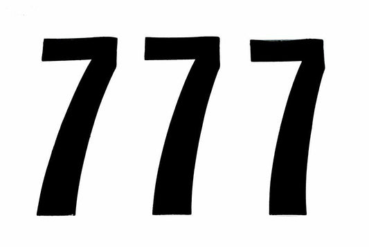 7 THICK BLACK DECAL 8" [x3]
