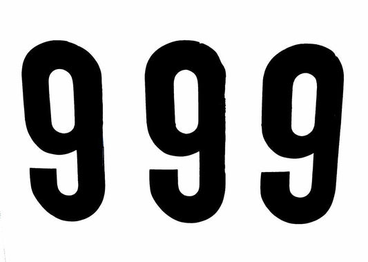9 THICK BLACK DECAL 8" [x3]