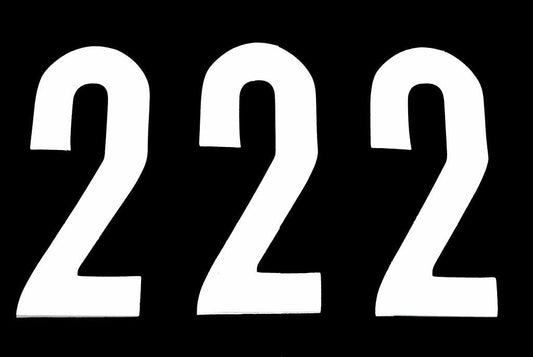 2 THICK WHITE DECAL 8" [x3]