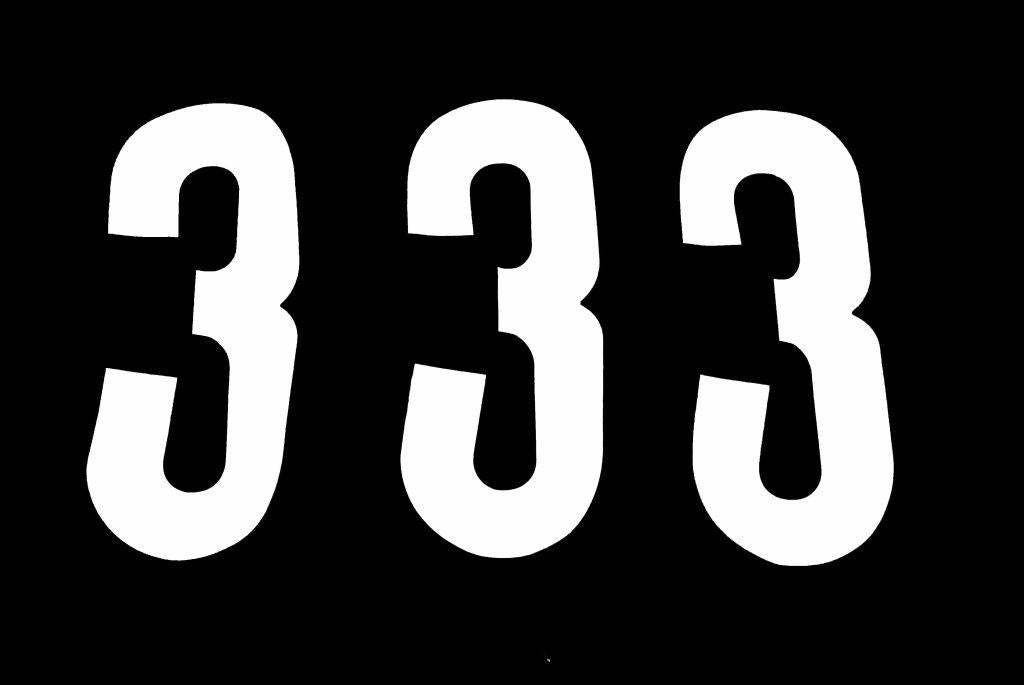 3 THICK WHITE DECAL 8" [x3]
