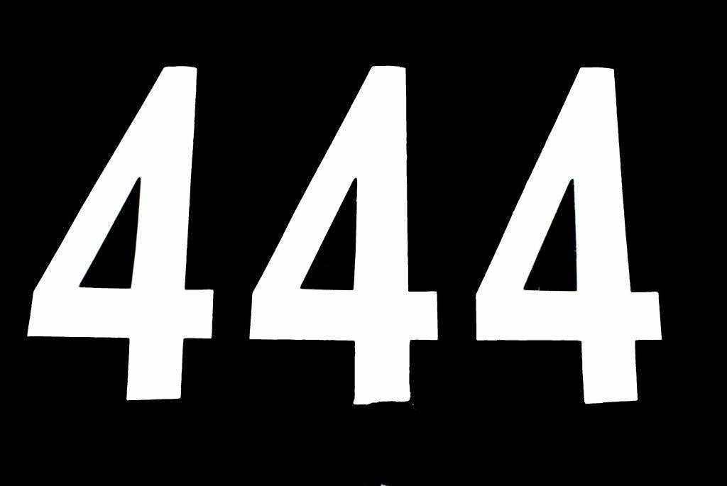 4 THICK WHITE DECAL 8" [x3]