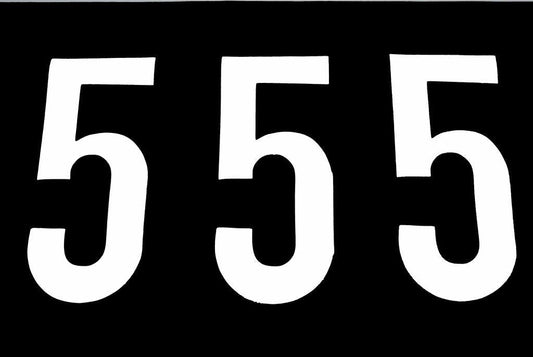 5 THICK WHITE DECAL 8" [x3]