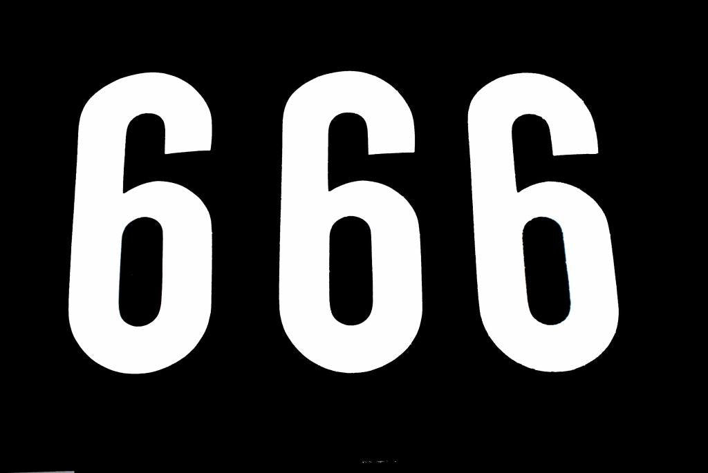 6/9 THICK WHITE DECAL 8" [x3]