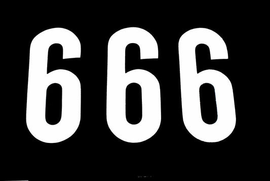 6/9 THICK WHITE DECAL 8" [x3]