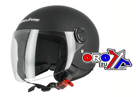 S-LINE ROAD HELMET ROAD XS 54 MATT BLACK, HALF JET VISOR