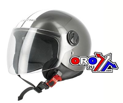 S-LINE ROAD HELMET ROAD SM 56 GREY/WHITE, HALF JET VISOR