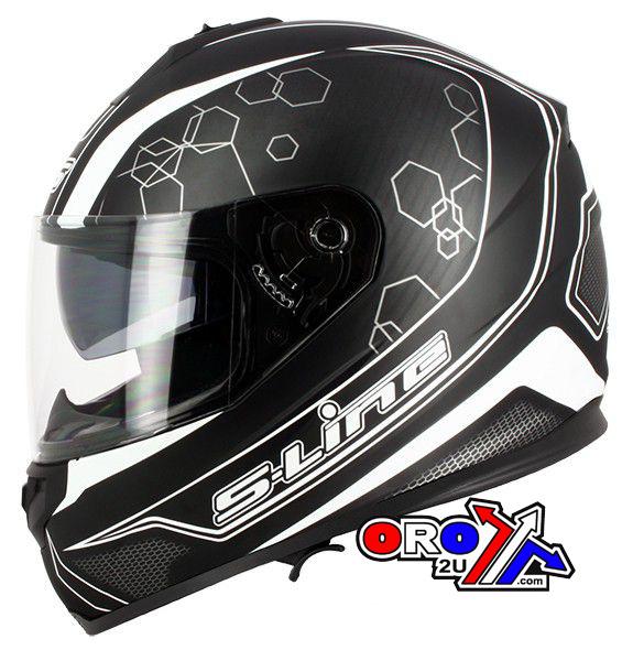 S-LINE ROAD HELMET ROAD XL 62 BLACK/WHITE, FULL FACE S440 DOUBLE VISOR