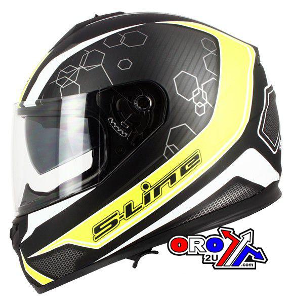 S-LINE ROAD HELMET ROAD XL 62 BLACK/YELLOW, FULL FACE S440 DOUBLE VISOR