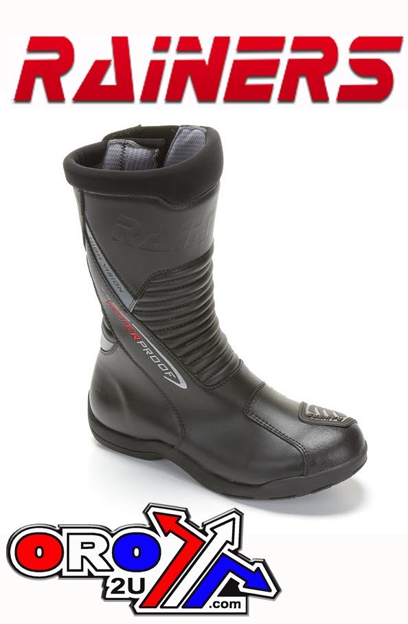 RAINERS WATERPROOF ROAD/STREET BOOTS, BLACK 974 US 8