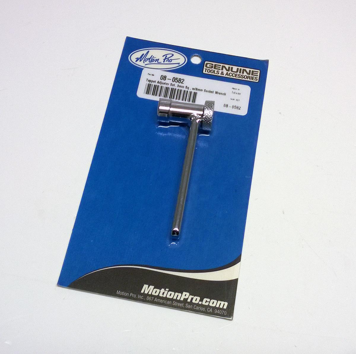 TAPPET ADJUSTER 8mm WITH 3mm, SQUARE TYPE ADJUSTER, MOTION PRO 08-0582