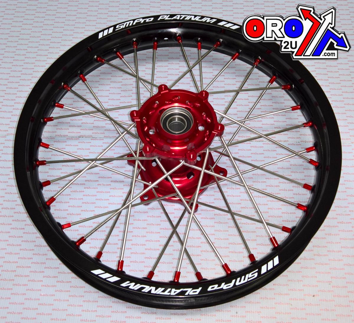 SM PRO 18x2.15 REAR WHEEL BLACK RIM, RED HUB GAS GAS EC 2004-2018