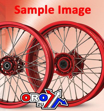 SM PRO 18x2.15 REAR WHEEL RED RIM/HUB BLACK NIPPLES