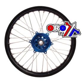 SM PRO 19x2.15 REAR WHEEL BLACK RIM, BLUE HUB KAWSAKI KX250 03-08, KX450F 06-17