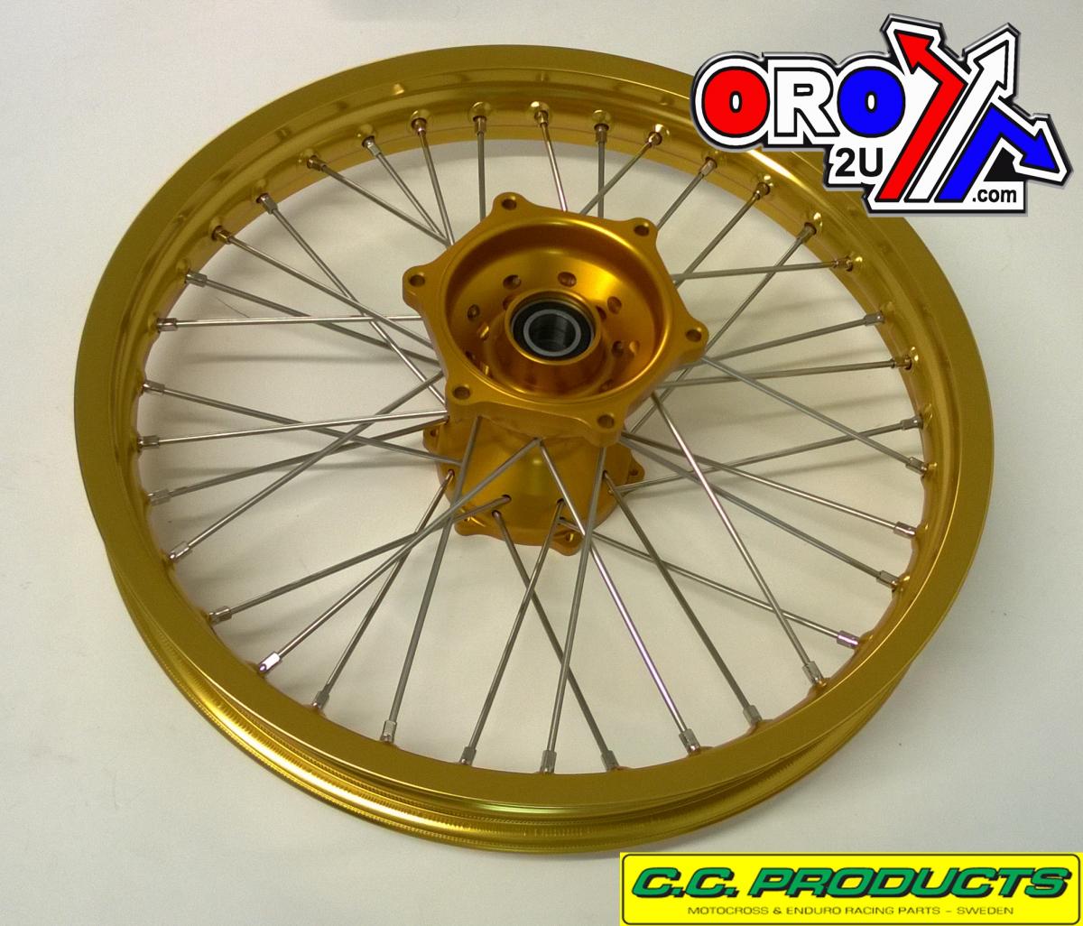 CC REAR WHEEL 19x2.15 GOLD RIM, GOLD HUB KTM UPTO - 2015