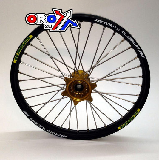 21x1.60 cc FRONT WHEEL BLACK RIM, GOLD HUB YAMAHA