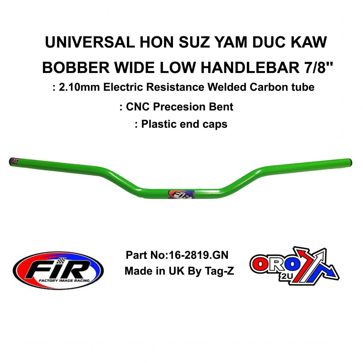 BOBBER HANDLEBAR 7/8'' GREEN, HON SUZ YAM DUC KAW WIDE,  / RE: CML405128