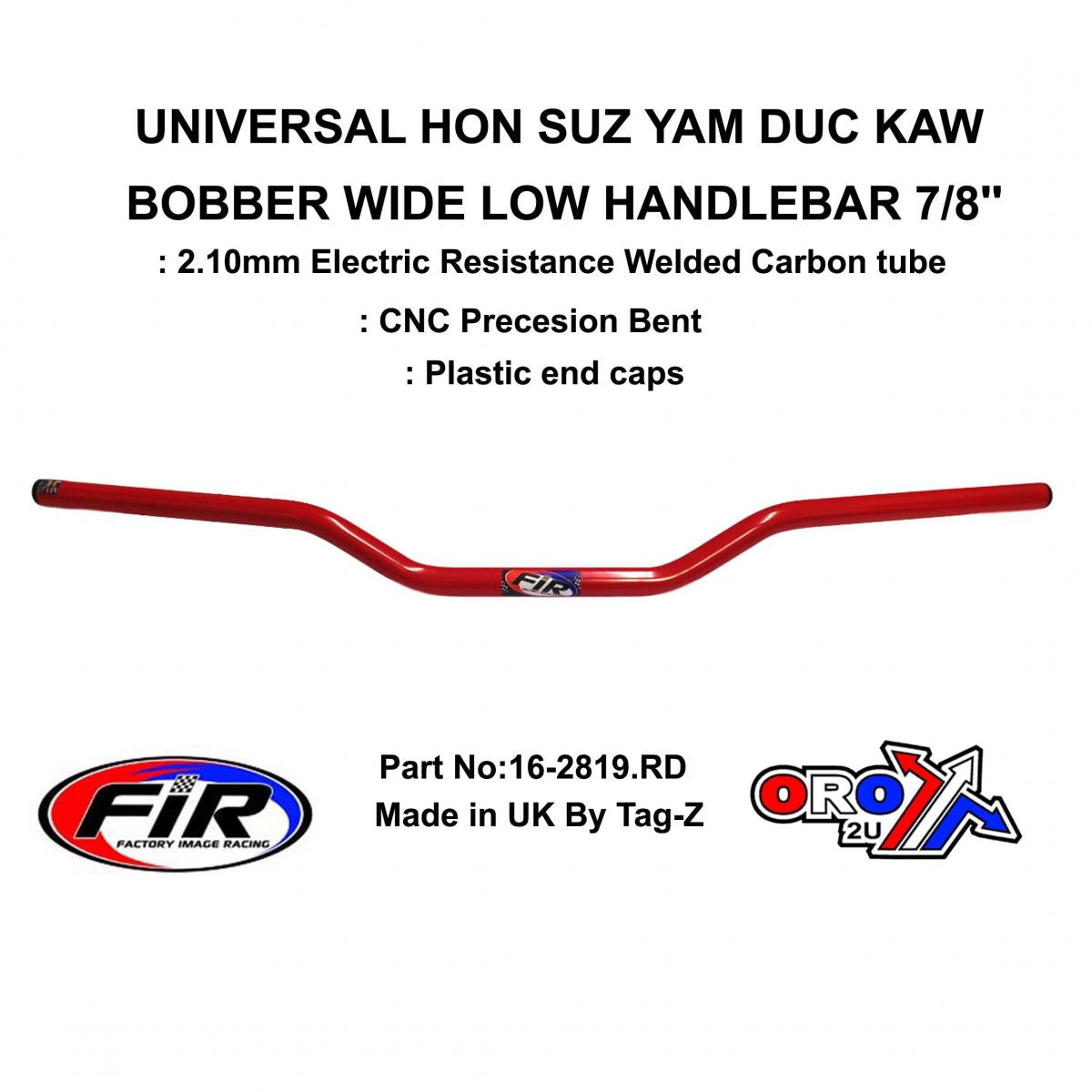 BOBBER HANDLEBAR 7/8'' RED, HON SUZ YAM DUC KAW WIDE,  / RE: CML405128
