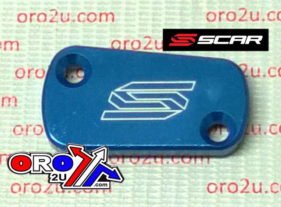 REAR RESERVOIR CAP KAW KX250F 04-19, KX450F 06-19, SCAR RACING 3901B BLUE