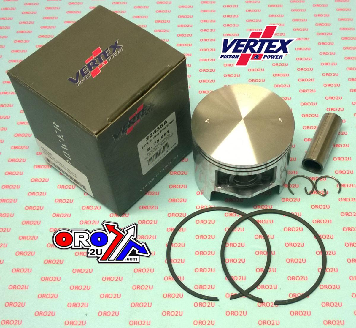 PISTON KIT VERTEX 76.0 C BETAMOTOR ZERO 270 TRIAL, VERTEX 22436C