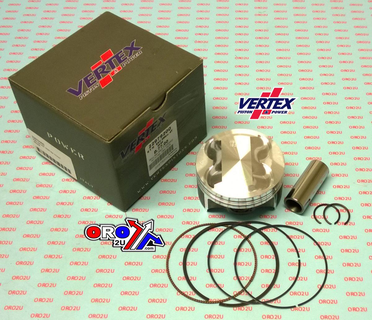 PISTON KIT VERTEX 77.0 OS +2.00, VERTEX 22797200 KTM EXC 250 01-06 BIG BORE