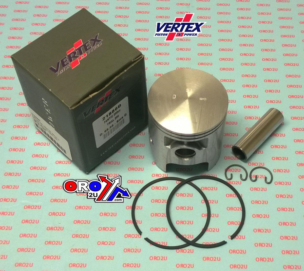 PISTON KIT VERTEX 69 B FANTIC MOTOR TRIAL 200, VERTEX 21886B