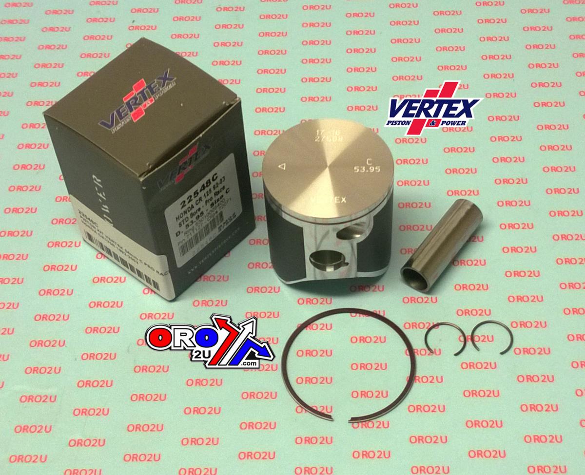 PISTON KIT VERTEX 54 B HONDA CR 125R 92-03 PRO RACE, VERTEX 22548B SINGLE RING