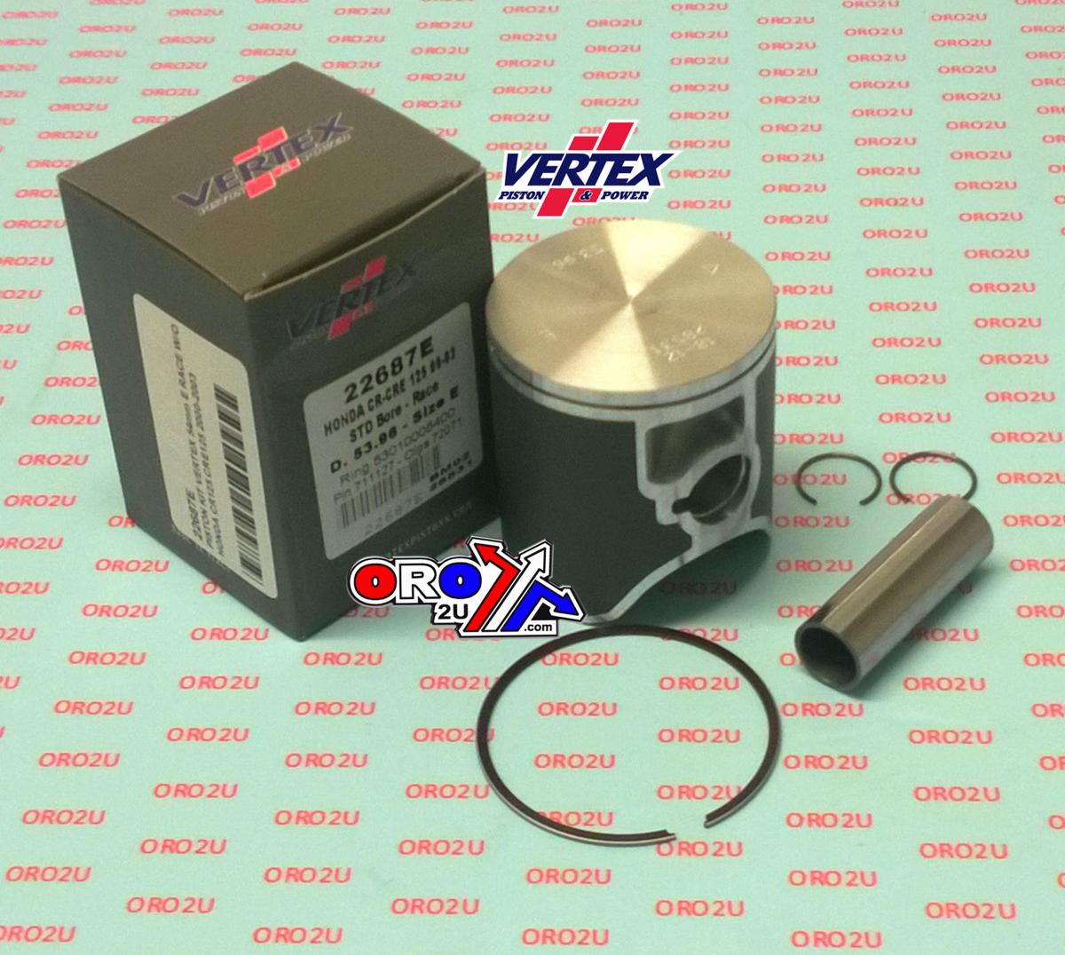 PISTON KIT VERTEX 54.0 D HONDA CR125 00-03 RACE, VERTEX 22687D W/O PORT