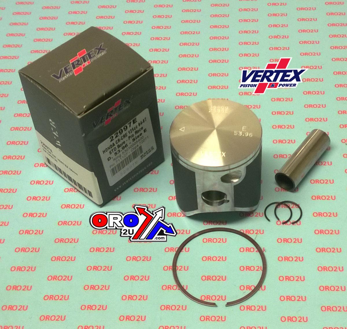 PISTON KIT VERTEX 54.0 E HONDA CR125 04-07 PRO RACE, VERTEX 22997E
