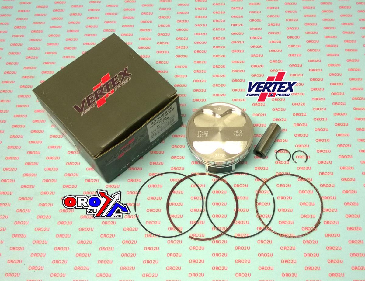 PISTON KIT VERTEX 72.0 HONDA CRF150R 07-09, OS +6.00 BIG BORE XL COMPR 11,7:1