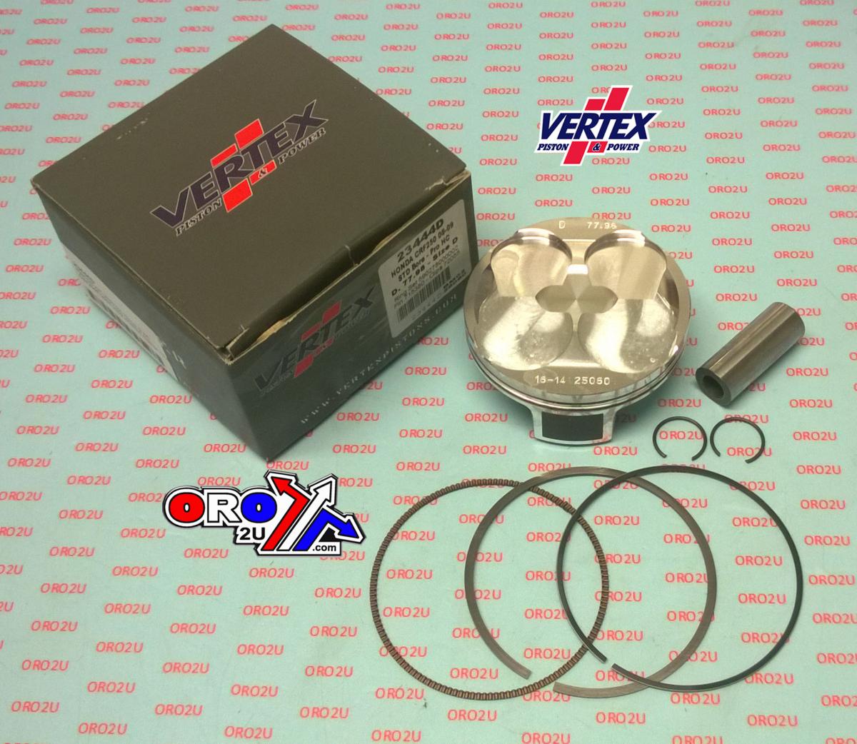PISTON KIT VERTEX 78.0 D HC HONDA CRF 250 08-09, VERTEX 23444D HC COMPR 13,5:1