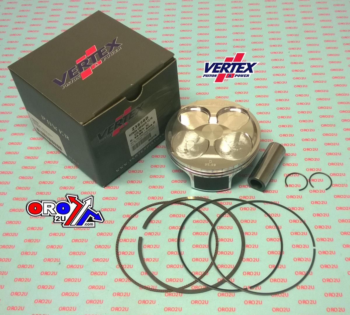 PISTON KIT VERTEX 96.0 C HC HONDA CRF 450R 13-16, VERTEX 23586C HC COMPR 13,2:1