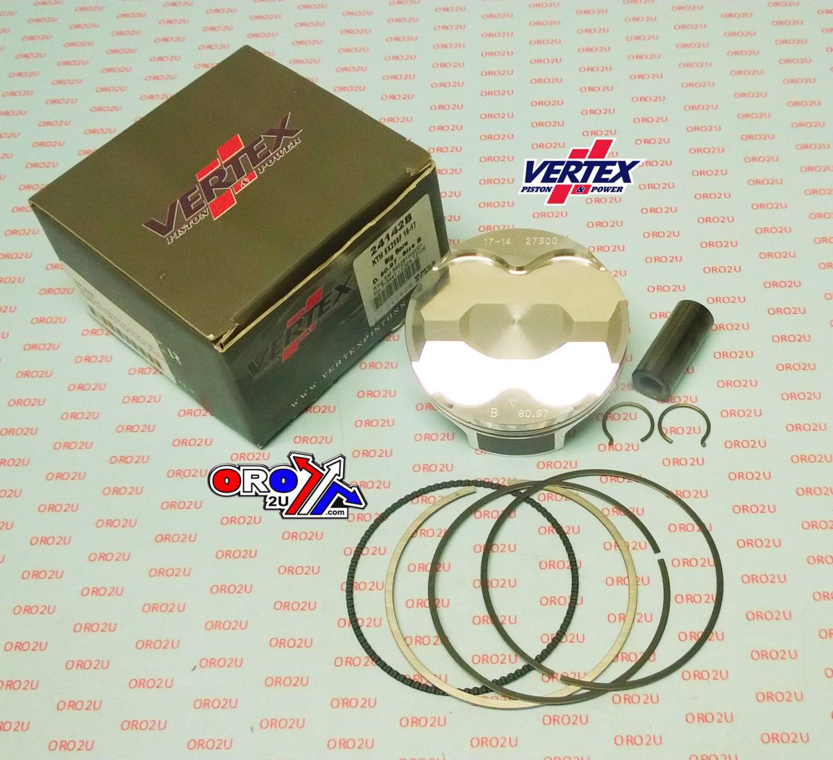 PISTON KIT VERTEX 24142C 81.0 C KTM SX 250 16-22, OS+3:00 BIG BORE GAS GAS/HUSKY