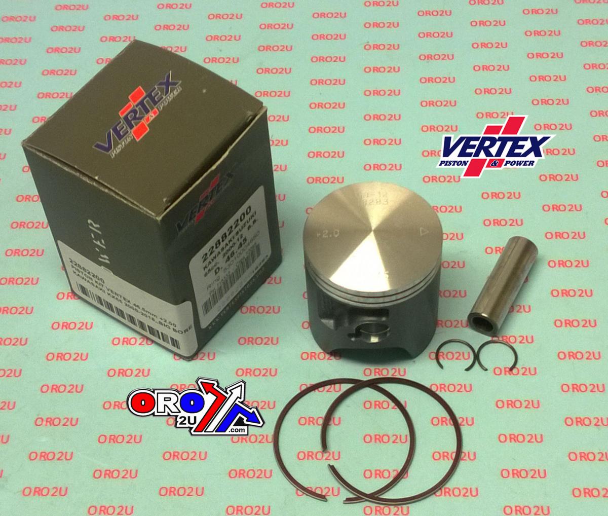 PISTON KIT VERTEX 46.5 KAWASAKI KX 65 00-22 BIG BORE, VERTEX 22882200 OS +2.00
