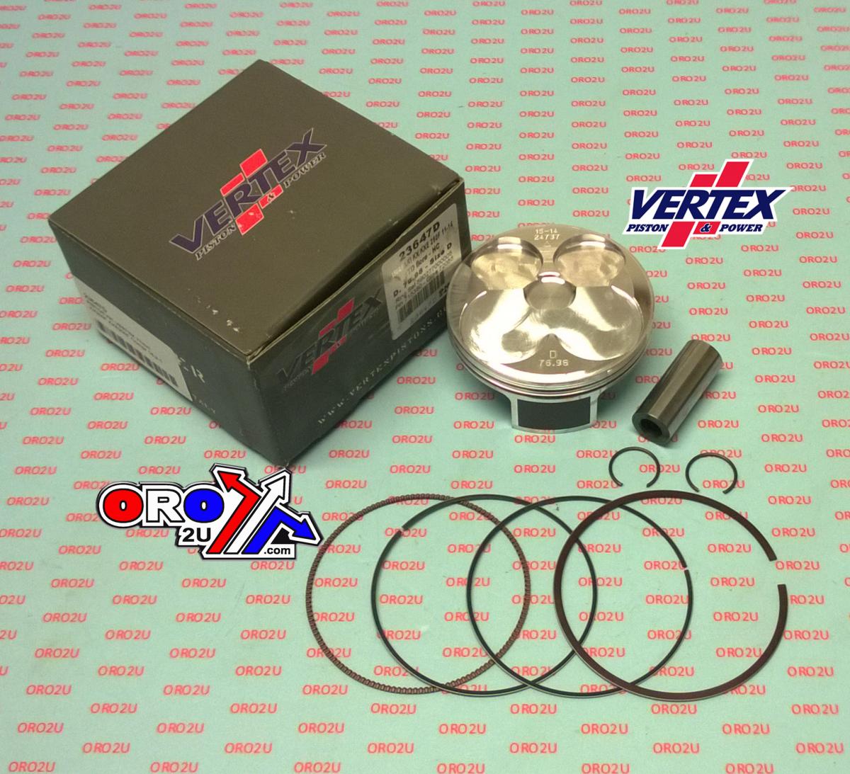 PISTON KIT VERTEX 77.0 A HC KAWASAKI KX 250 11-14, VERTEX 23647A HC COMPR 14,2:1
