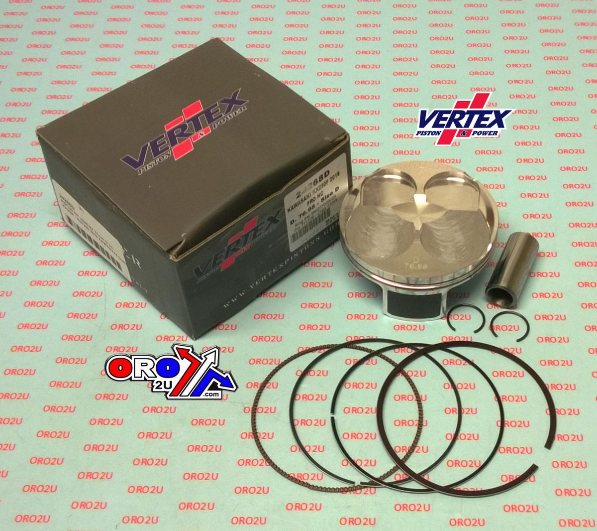 PISTON KIT VERTEX 77.0 D HC KAWASAKI KX 250 17-19, VERTEX 24268D HC COMPR 14,3:1