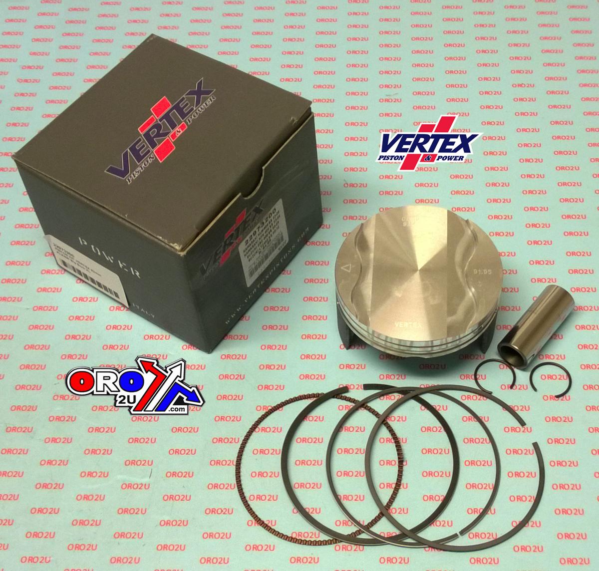 PISTON KIT VERTEX 92.0 SUZUKI DRZ/LTZ400 00-12, BIG BORE OS +2.00 KAW KLX/KFX400