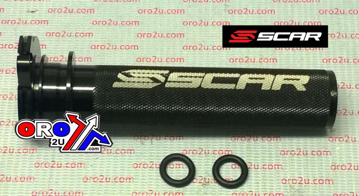 THROTTLE TUBE+BEARING, KTM 50/60SX SCAR RACING TT504 BLACK, ALUMINIUM CNC BILLET