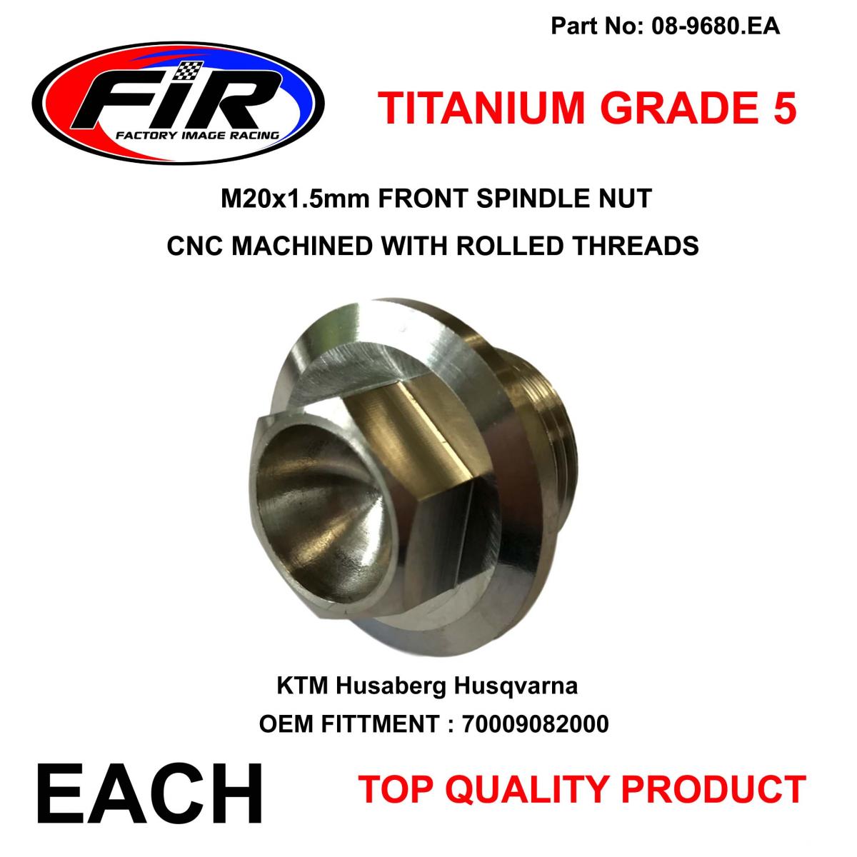 KTM NEW FRONT SPINDLE NUT M20x1.5, TITANIUM GR5 / EACH / OEM 70009082000