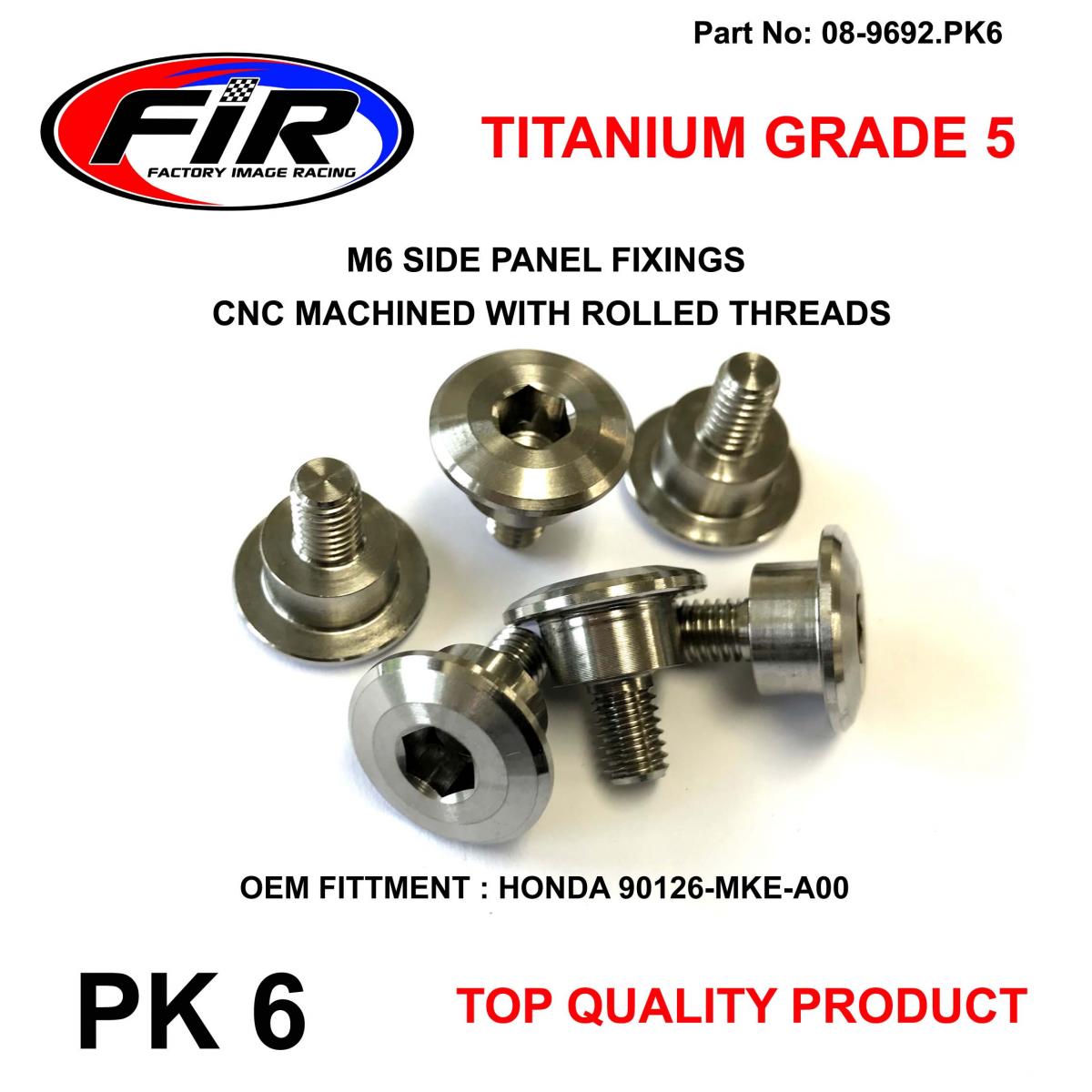 M6 SIDE PANEL BOLTS HONDA PK 6, TITANIUM GRADE 5 / , OEM REF: 90126-MKE-A00