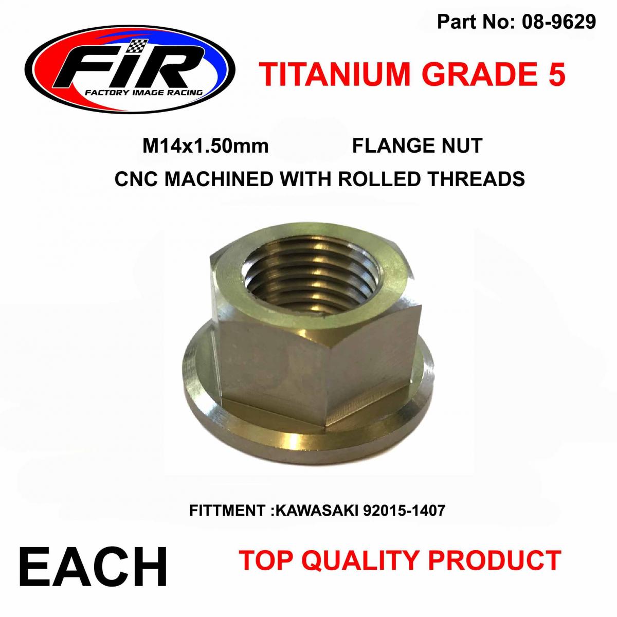TITANIUM GR5 M14x1.50mm EACH, FLANGE NUT / KAWASAKI 92015-1407