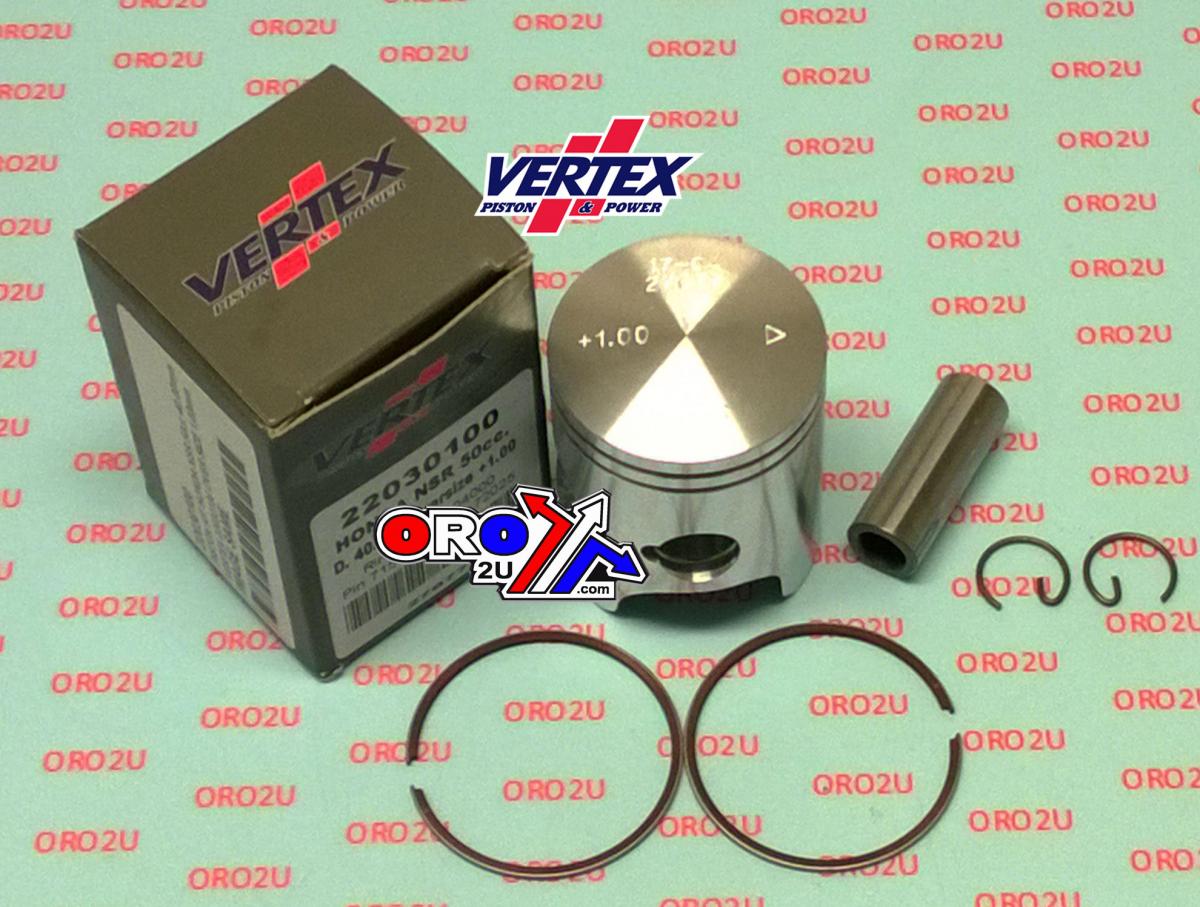 PISTON KIT HONDA NSR 50cc 39.25mm, VERTEX 22030025 OVER SIZE 0.25mm